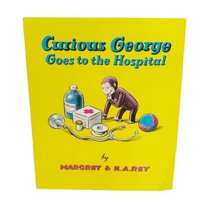 Vintage 1966 Curious George Goes to Hospital Softcover Story Book Monkey Kids
